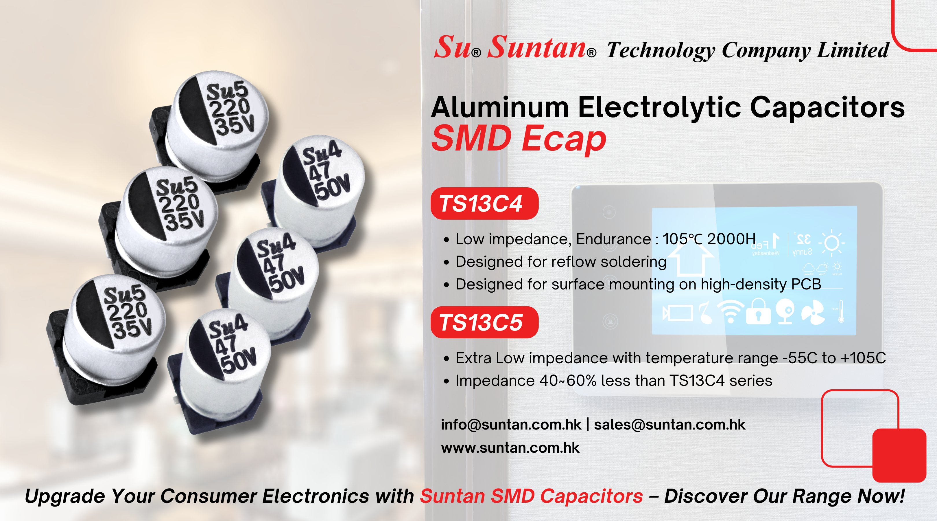 Enhance Your Consumer Electronics with Suntan SMD Capacitors for Stability and Longevity